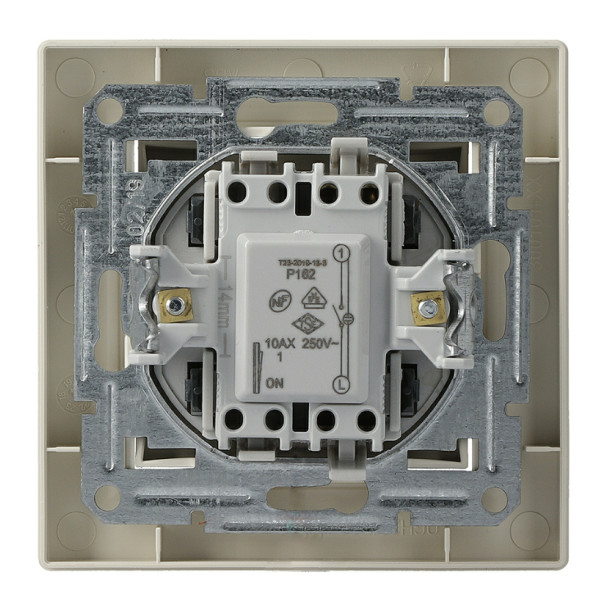 Вимикач 1-клавішний із підсвічуванням кремовий Asfora, EPH1400123 - фото №3