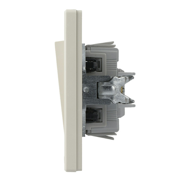 Вимикач 1-клавішний із підсвічуванням кремовий Asfora, EPH1400123 - фото №4