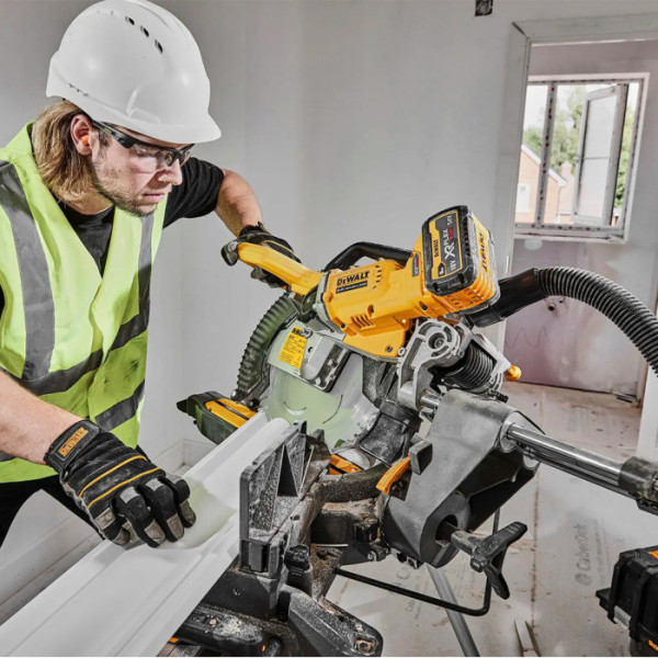 Торцювальна акумуляторна пила DeWALT DCS781X2 Flexvolt XR Li-Ion 54 В з 2 акумуляторами - фото №7