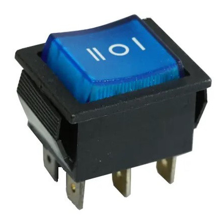 Перекидной переключатель TNSy KCD2-203N BL/B с подсветкой синий (TNSy5500794)