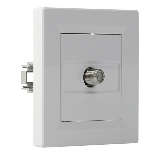 Розетка SAT оконечная белая Asfora, EPH3700121 - фото №1