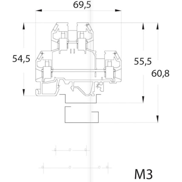 Дворівнева клема ETI 003901277 VS 4 NA 4мм² (бежева) - фото №1