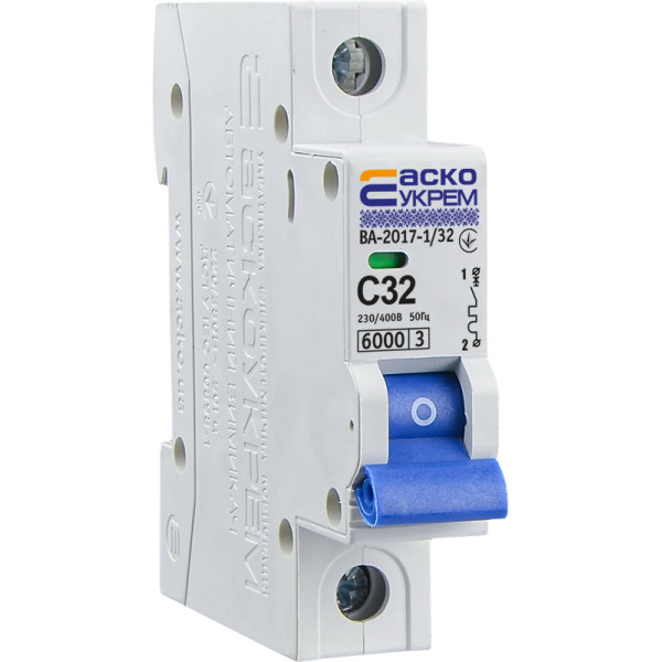 Модульный автоматический выключатель Аско-Укрем ВА-2017/C 1р 32А (A0010170006)
