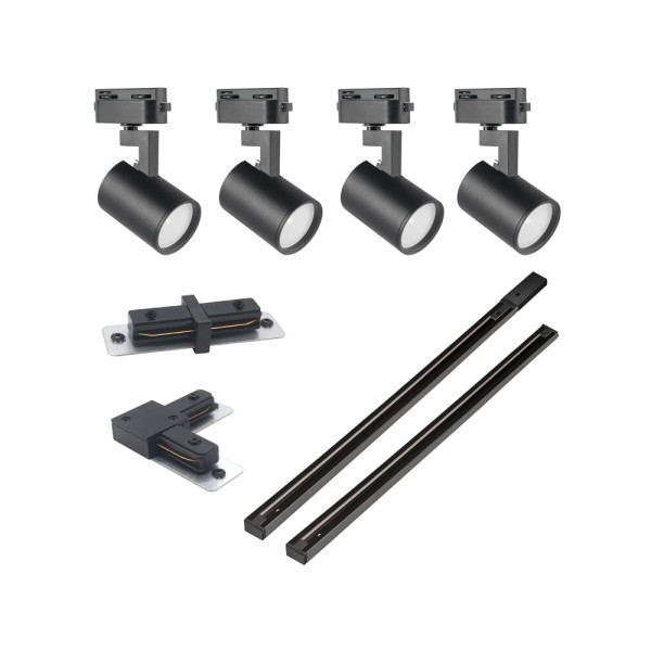 Комплект трековых светильников Goldlux 328434 Lynx 1.5м GU10 4x10W IP20 1-фазный черный - фото №2
