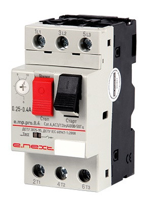 Автомат захисту двигуна E.Next e.mp.pro.0.4 0,25-0,4А