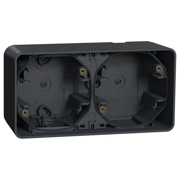 Накладний горизонтальний блок підрозетників Schneider Electric MUR37914 IP55 (антрацит)