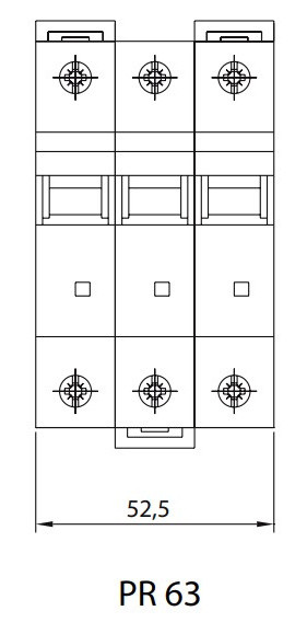 Трехполюсный автомат SEZ 63 C 1А 3P (PR63C1А) - фото №3