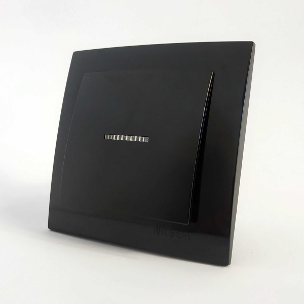 Вимикач Nilson Touran чорний 1кл з підсвіткою ( 24221002 )