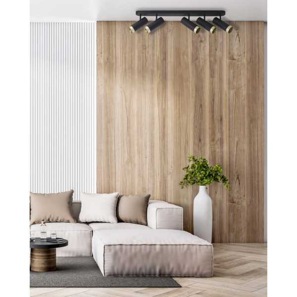 Светильник поворотный, спот Goldlux 326027 Fado GU10 5x10W IP20 черный - фото №1