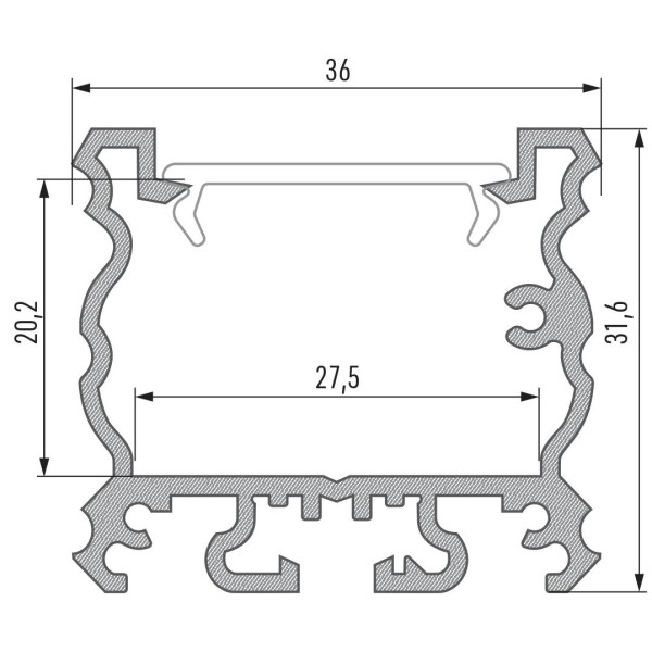 Профіль для світлодіодної стрічки Lumines TALIA срібло - фото №1
