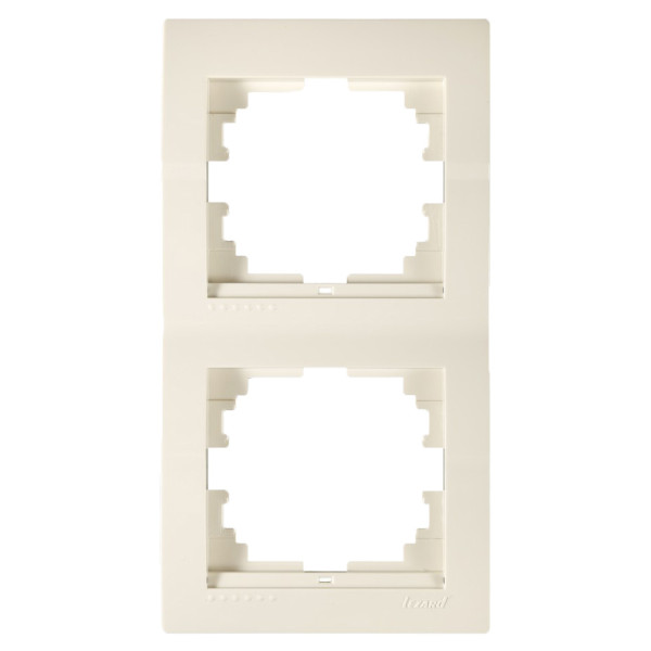 Рамка 2-місна вертикальна кремова, Deriy, Lezard