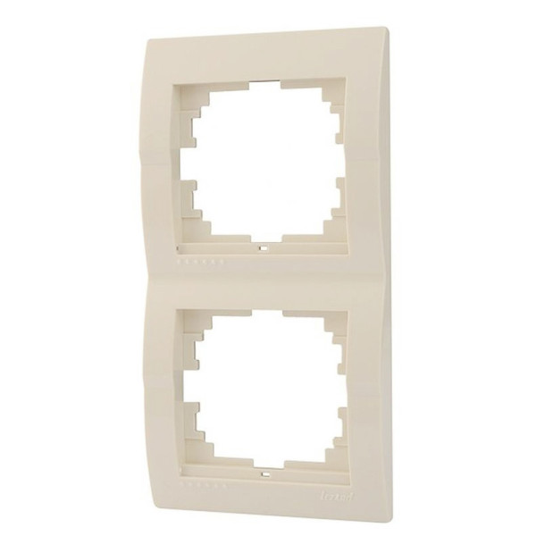 Рамка 2-місна вертикальна кремова, Deriy, Lezard - фото №1