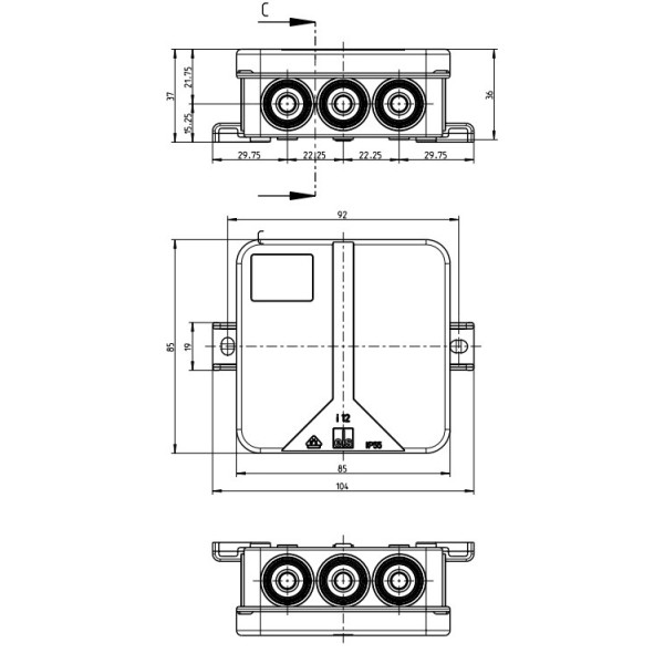 Зовнішня сполучна коробка Spelsberg i12-L/sw (sp33221201) IP55 - фото №8