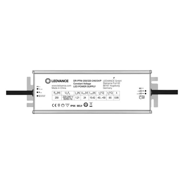 LED драйвер Ledvance Outdoor Perfomance DR-PFM-250/220-240/24/P 10х1 250Вт (4058075240032) IP66 - фото №1