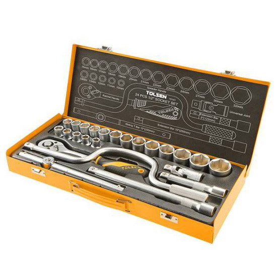 Комплект торцевых головок Tolsen Профи 1/2" 24 предмета (15141)