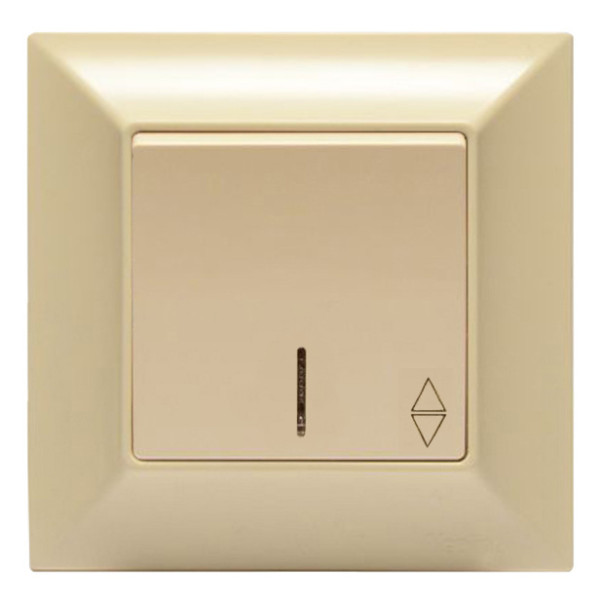 Перемикач прохідний з підсвічуванням Gunsan Neoline крем