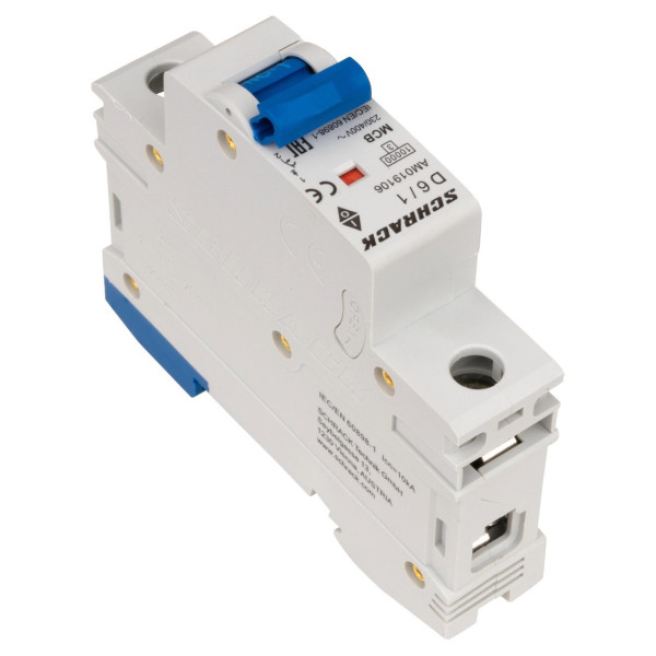 Автоматичний вимикач Schrack AM019106 10кА 6А 1P х-ка D - фото №6