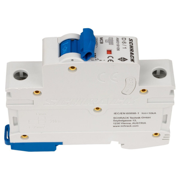 Автоматичний вимикач Schrack AM019106 10кА 6А 1P х-ка D - фото №7
