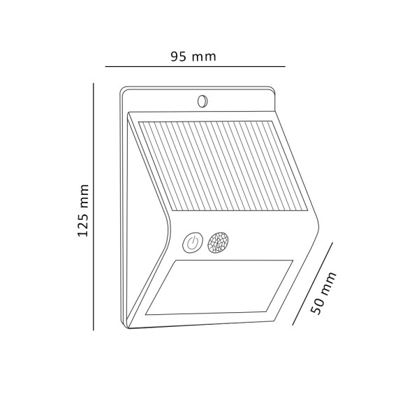 Вуличний світильник на сонячній батареї Goldlux 307644 Box LED 1x2,2W 6400K 270Lm IP44 чорний - фото №2