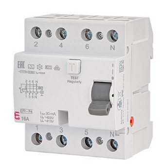 ПЗВ ETI EFI6-P4 3P+N 63/0,03 AC 6кА (2061653)