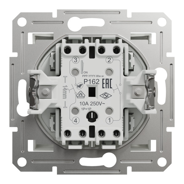 Вимикач кнопковий двоклавішний Schneider Electric Asfora без рамки білий (EPH1170121) - фото №2