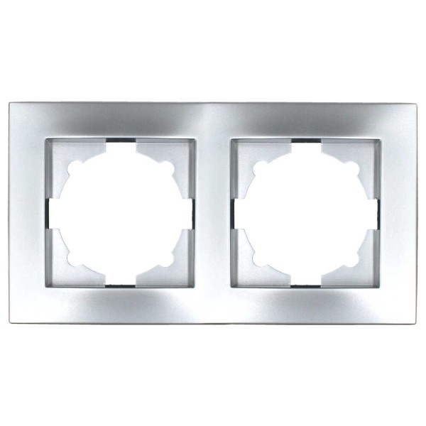 Рамка ELBI VEGA Silverline серый металлик 2-на (510-011000-226)