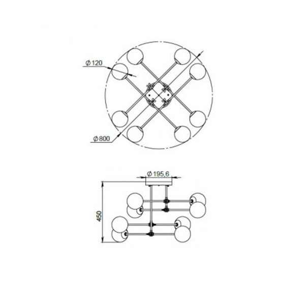 Люстра Pikart 26240-6 Alberto G9 8x60W IP20 - фото №1