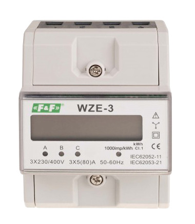 Трехфазный электрический счётчик WZE-3, 80A