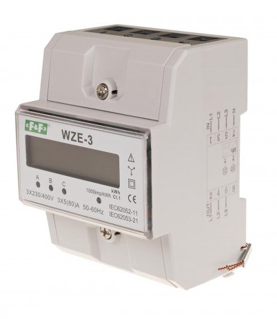 Трехфазный электрический счётчик WZE-3, 80A - фото №2