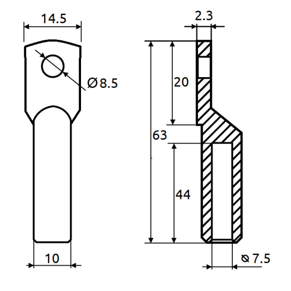 Кабельный наконечник Promfactor CL/CRG-25-8 медно-луженый - фото №1