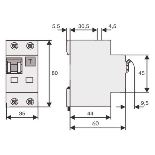 АВДС Schrack BO667510 6кА 10А 30мА 1P+N х-ка C тип АС - фото №4