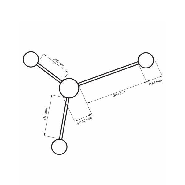 Бра, настенный светильник Goldlux 326287 Joy GX53 3x6W 4000K 660Lm IP20 Bk - фото №4