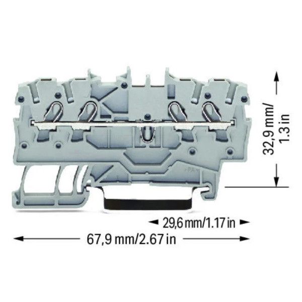 Чотириконтактна клема Wago 2000-1401 Topjob S 1,0мм² (сіра) - фото №1