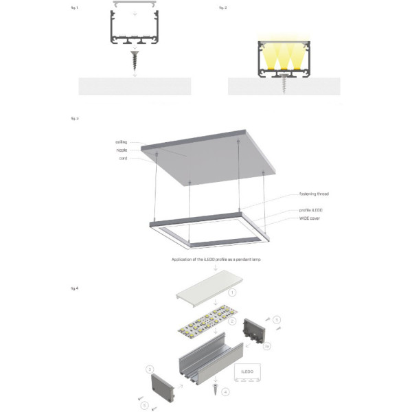 Профиль для светодиодной ленты Lumines ILEDO серебро - фото №1