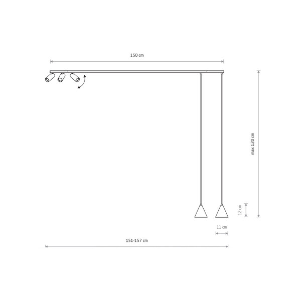 Подвесной светильник, люстра Nowodvorski 11448 Fourty V GU10 5x10W IP20 черный - фото №3