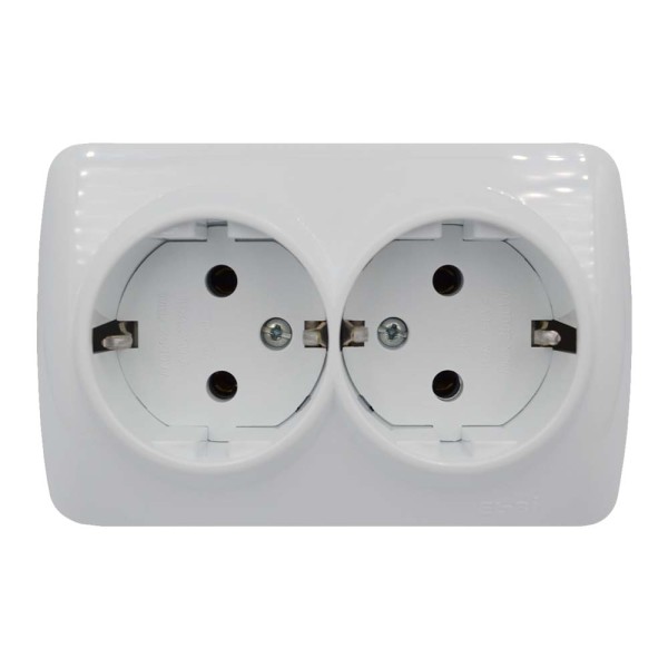Розетка ALSU біла 2-на з заземленням ( 504-010200-907 )