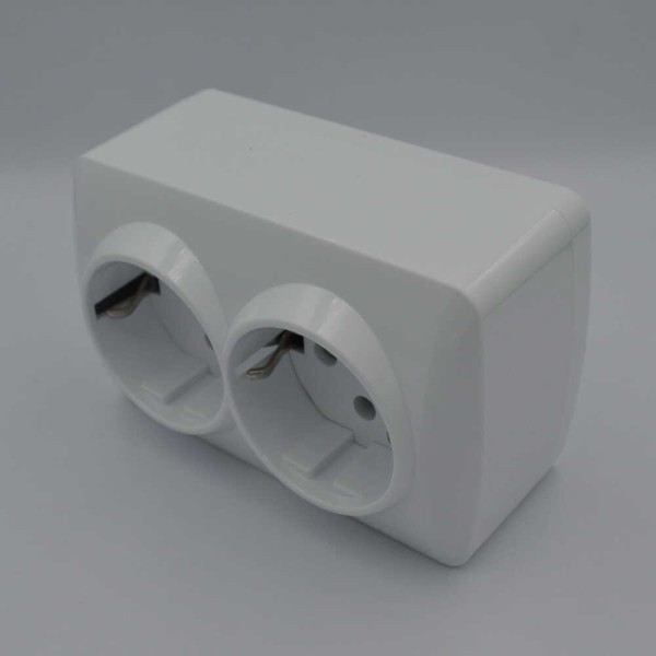 Розетка ALSU біла 2-на з заземленням ( 504-010200-907 ) - фото №3