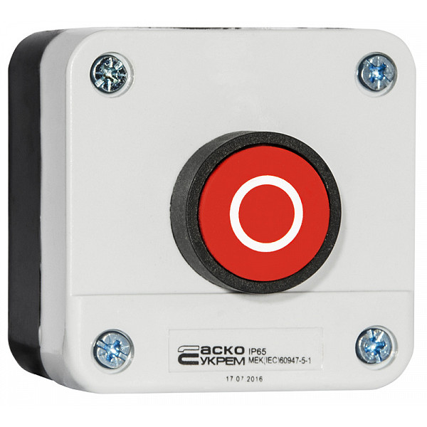 Одномісний пост Аско-Укрем XAL-B112 з кнопкою «Стоп» (A0140020002) - фото №3