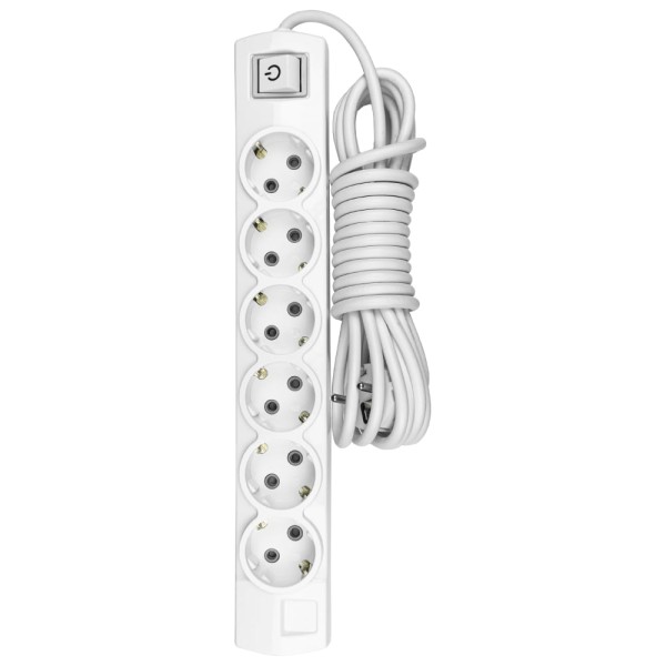 Подовжувач Violux 6р 5м з заземленням з вимикачем ( 920520 ) - фото №1