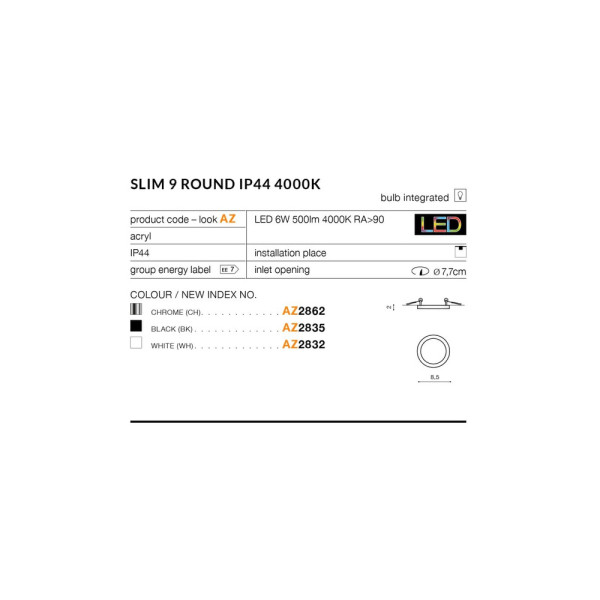 Точечный светильник Azzardo AZ2832 Slim(5901238428329) - фото №2