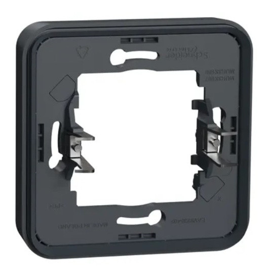 Одноместная рамка Schneider Electric MUR34108 с зажимами IP55 (черный) - фото №1
