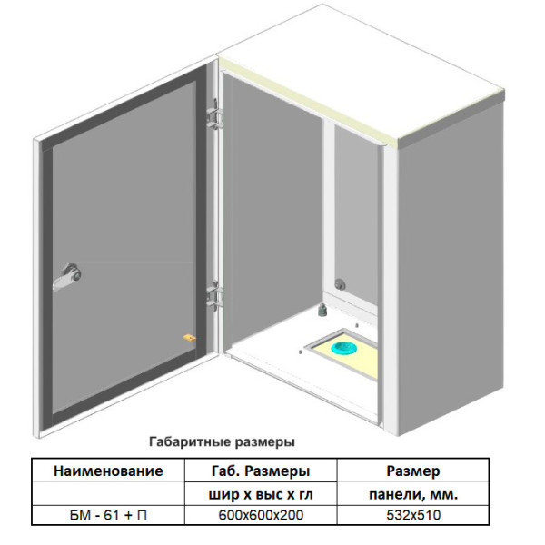 Навесной бокс с монтажной панелью Билмакс Б00029491 БМ-61+П IP54 - фото №5