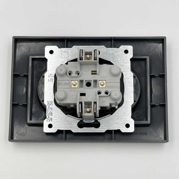 Розетка EL-BI VEGA антрацит матовый 2-я без заземления ( 510-016730-908 ) - фото №2