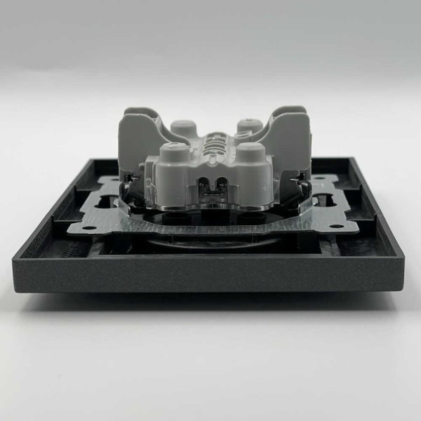 Розетка EL-BI VEGA антрацит матовый 2-я без заземления ( 510-016730-908 ) - фото №3