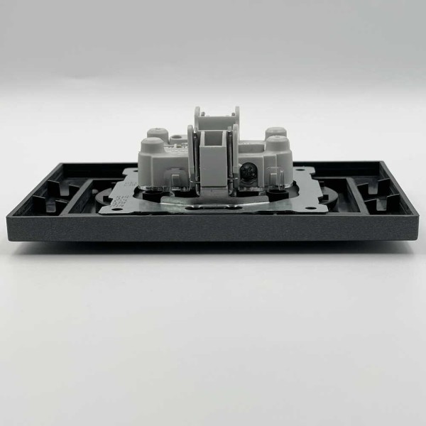 Розетка EL-BI VEGA антрацит матовый 2-я без заземления ( 510-016730-908 ) - фото №4