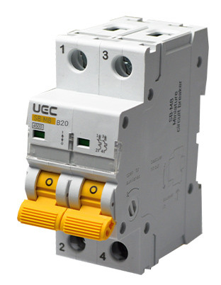 Автоматичний вимикач UEC SB-M8 2P 20A B 4,5кA (MCB45-2-020-B)