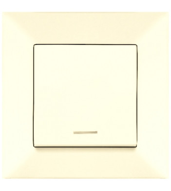 Выключатель 1-клавишный Meridian, с подсветкой, кремовый