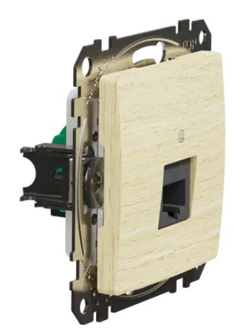 Комп'ютерна розетка Schneider Electric Sedna Design & Elements RJ45 кат. 5е UTP береза SDD180451 - фото №1