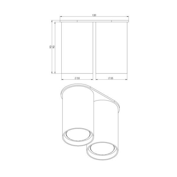 Точечный светильник Pikart 35335-3 LLP Double GU10 2x60W IP20 латунный - фото №3