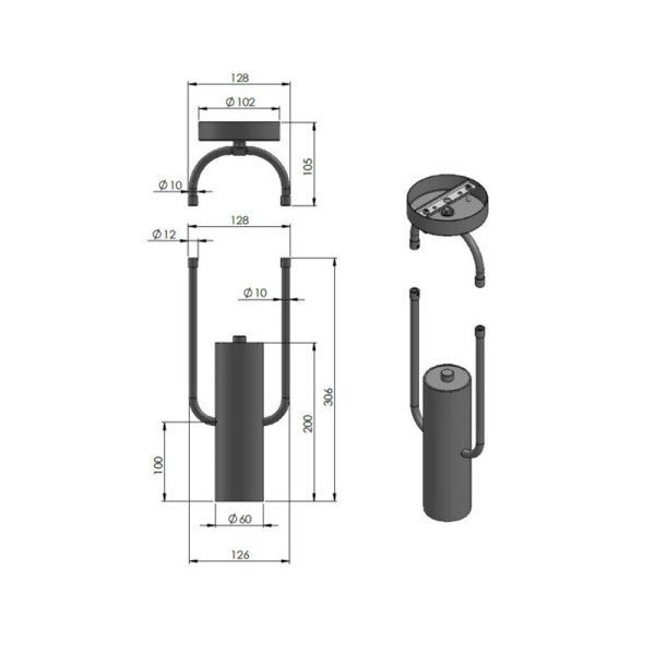 Підвісний світильник, люстра Pikart 30681-1 GU10 1x60W IP20 чорний - фото №1